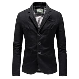 Cotton 100% Blazer Gentleman Three-button Outdoor Cotton Work Solid Color Business Lapel Loose Casual Slim-fit Wedding Host