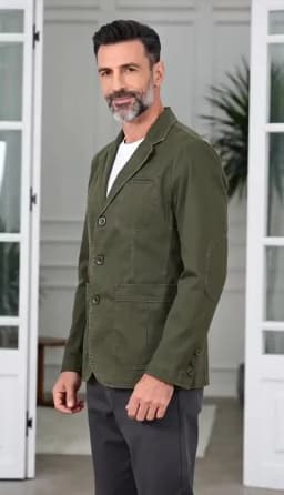 Cotton 100% Blazer Gentleman Three-button Outdoor Cotton Work Solid Color Business Lapel Loose Casual Slim-fit Wedding Host