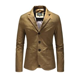Cotton 100% Blazer Gentleman Three-button Outdoor Cotton Work Solid Color Business Lapel Loose Casual Slim-fit Wedding Host