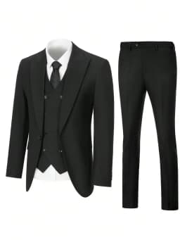 Men's Suits 3Pieces Suit Set For Men Elegant Solid Fashion Slim Fit Prom Blazer Double Breasted Vest Pants Set Business