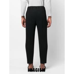 Miyake High Quality Loose Leggings Men's Wrinkled Casual Western Pants Straight Tube Mid Seam Pants Japanese Streetwear