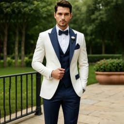 Slim Fit Wedding Tuxedo for Groom 3 Pieces Formal Men Suits for Outdoor Prom Party Ceremony Fashion Set (Jacket + Pants + Vest)