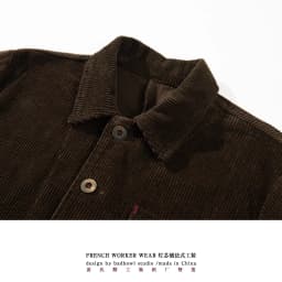 Vintage French Workwear Jacket - Heavyweight 300gsm 100% Cotton Corduroy Utility Coat with Multi-Pockets (Men's Retro Style)