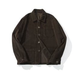 Vintage French Workwear Jacket - Heavyweight 300gsm 100% Cotton Corduroy Utility Coat with Multi-Pockets (Men's Retro Style)