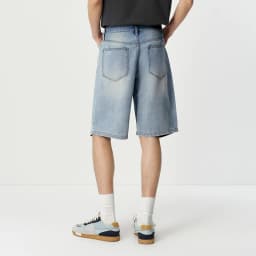 Semir Men Shorts Light Cool Vintage Washed Denim Knee Length Shorts 2026 Summer Loose Straight