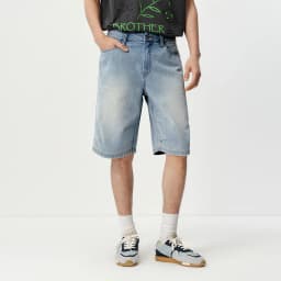 Semir Men Shorts Light Cool Vintage Washed Denim Knee Length Shorts 2026 Summer Loose Straight