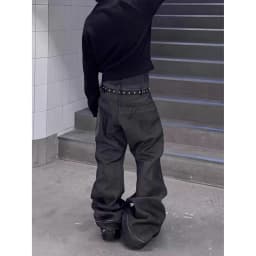 Men's Patchwork Design Vintage Thin Jeans Spring Street Trousers Young Boys Sweatpants Male Straight Loose Casual Wide Leg Pants