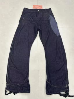 Men's Patchwork Design Vintage Thin Jeans Spring Street Trousers Young Boys Sweatpants Male Straight Loose Casual Wide Leg Pants