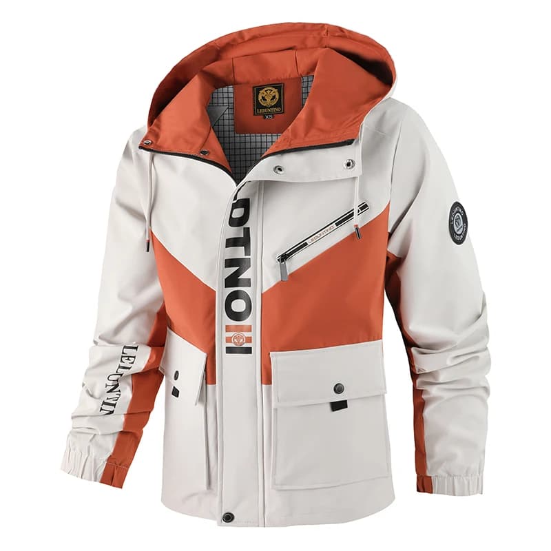 Oversized Color-Block Tactical Jacket - Waterproof, Brand Logo Multi-Pocket, Heavy-Duty for Outdoor Exploration & Daily Fashion