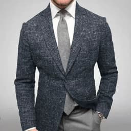 KIDWHXR Men Plaid Blazer Jacket Retro Plaid Long Sleeve Business Office Suit Jacket Man Slim Wedding Casual Male Outerwear