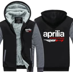 2025 NEW winter printed APRILIA car logo11 thickened casual coat men's zipper men's Plush coat men clothing