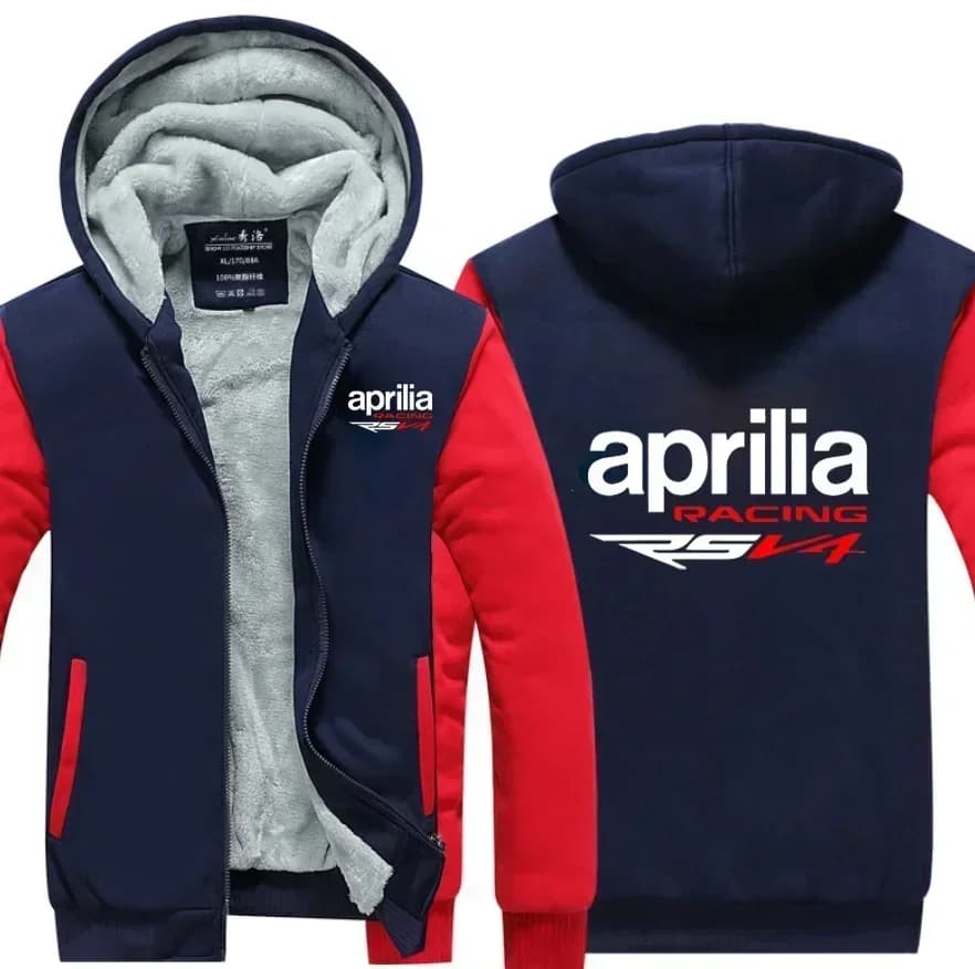 2025 NEW winter printed APRILIA car logo11 thickened casual coat men's zipper men's Plush coat men clothing