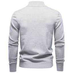 AIOPESON Men Cotton Half Zip Mock Neck Pullover Argyle Knitwear Ribbed Cuffs Slim Fit Smart Casual Business Fall Winter Sweater