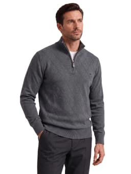 AIOPESON Men Cotton Half Zip Mock Neck Pullover Argyle Knitwear Ribbed Cuffs Slim Fit Smart Casual Business Fall Winter Sweater