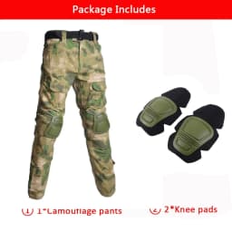 Camo Tactical Pants Training Wear-resistant Multi-pocket Work Pants Men Waterproof Cargo Pants Men Hiking Pants Cargo Pant +Pads