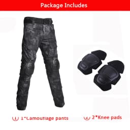 Camo Tactical Pants Training Wear-resistant Multi-pocket Work Pants Men Waterproof Cargo Pants Men Hiking Pants Cargo Pant +Pads