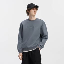 Semir Men Sweatshirt Faux Two Piece Hem Crew Neck Pullover Soft Cotton Feel Casual Style Autumn Knit Top Daily Wear 2026