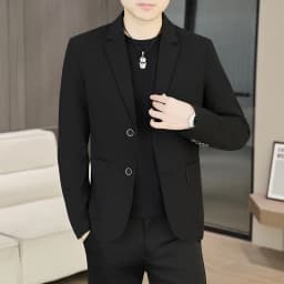 Men's Slim Fit Two-Button Casual Suit Spring Autumn Middle-aged Dad's Single West Coat Fashionable Casual Wear