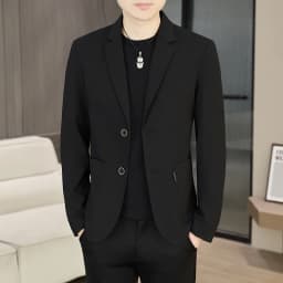 Men's Slim Fit Two-Button Casual Suit Spring Autumn Middle-aged Dad's Single West Coat Fashionable Casual Wear