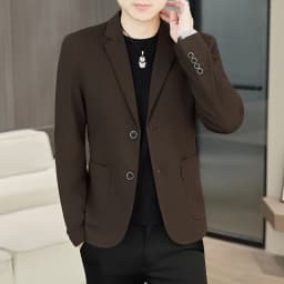 Men's Slim Fit Two-Button Casual Suit Spring Autumn Middle-aged Dad's Single West Coat Fashionable Casual Wear