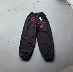 Angel Warhorse Embroidered American Retro Wide-leg Corset Sweatpants Baggy Fit Men Jogger Pants Trousers