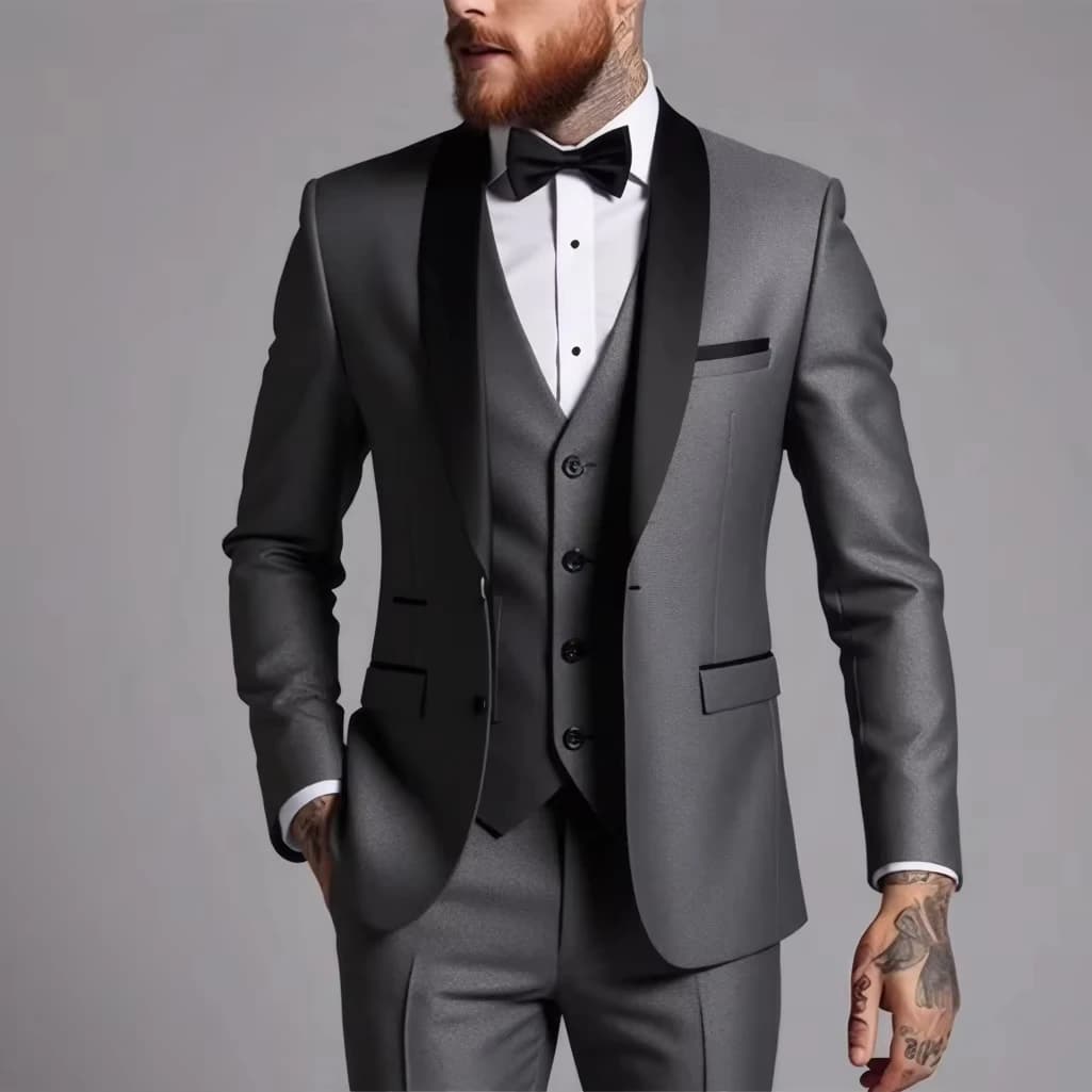High-quality Fashionable and Stylish New Business Casual Suit Set For Men's Wedding Dress Suit Set Of Three Pieces