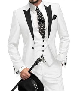 Men's Suit Slim Fit 3 Pieces Burgundy Tuxedo Gentle-Mens Wedding Suits Notch Lapel Groom Terno (Jacket+Pants+Vest)