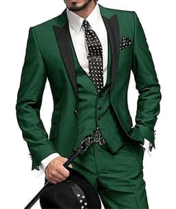 Men's Suit Slim Fit 3 Pieces Burgundy Tuxedo Gentle-Mens Wedding Suits Notch Lapel Groom Terno (Jacket+Pants+Vest)