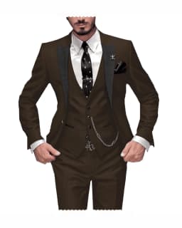 Men's Suit Slim Fit 3 Pieces Burgundy Tuxedo Gentle-Mens Wedding Suits Notch Lapel Groom Terno (Jacket+Pants+Vest)