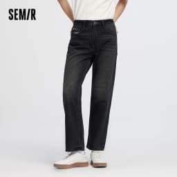 Semir Men Jeans Retro Washed Loose Straight Soft Durable Denim Casual Style Autumn Long Pants Outdoor Wear 2026