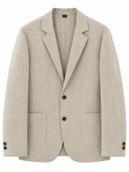 Mens Linen Blend Suit Jacket Lightweight Smart Casual Blazer Summer Sun Protection Outerwear Coat Wedding Prom Vacation Beach