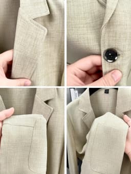 Mens Linen Blend Suit Jacket Lightweight Smart Casual Blazer Summer Sun Protection Outerwear Coat Wedding Prom Vacation Beach