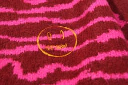 Drew House Tiger Stripe Knit Sweater Men Women Pink Striped Crew Neck Jumper Classic Smiley Embroidery Oversized Street