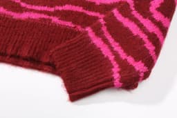 Drew House Tiger Stripe Knit Sweater Men Women Pink Striped Crew Neck Jumper Classic Smiley Embroidery Oversized Street