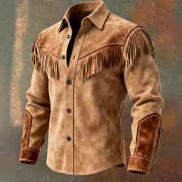 Cowboy Tee Shirts For Men Fashion Vintage Suede Fringe Jacket Long Sleeve Button Design Casual Party Wear Popular Tops For Man
