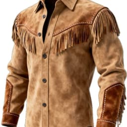 Cowboy Tee Shirts For Men Fashion Vintage Suede Fringe Jacket Long Sleeve Button Design Casual Party Wear Popular Tops For Man