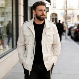 M65 Field Jacket, Men's Military Jacket, Retro Multi Pocket Collar Zipper Jacket, 100% Cotton