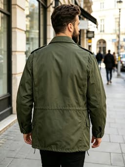 M65 Field Jacket, Men's Military Jacket, Retro Multi Pocket Collar Zipper Jacket, 100% Cotton