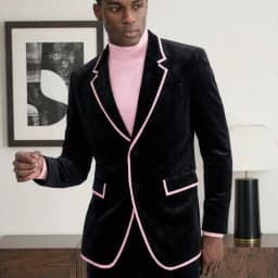 Velvet Men Suits for Prom with Piping 2 Pieces Single Breasted Tuxedo Groom Custom Made Flap Pockets for Wedding Gala Occasions