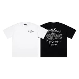 Summer 260g Heavy Cotton Fashion Versatile Short-sleeved T-shirt Men's Fashion Casual Printed Half-sleeved Top