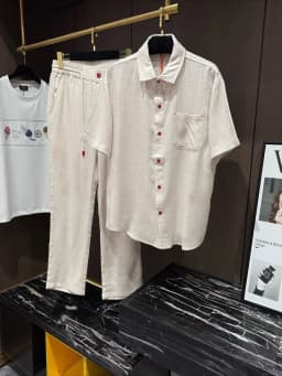 kiton26SS Italian Men's Casual Linen Shirt Casual Pants Set