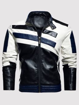 Men's PU Leather Coat Thickened Biker Jacket