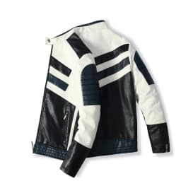 Men's PU Leather Coat Thickened Biker Jacket