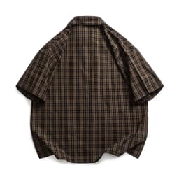 Summer Men Streetwear Fashion Vintage Pure Cotton Plaid Loose Casual Oversize Short Sleeve Cargo Shirt Cityboy Blouses