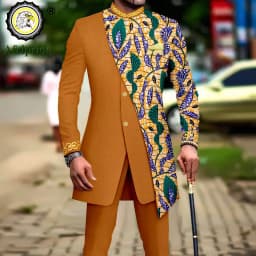 African Suits for Men Embroidery Print Blazer and Pants Set Business Dress Suit with Kerchief Party Wedding Evening A2316023