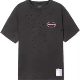 SATISFY washing water makes old holes sports trend short-sleeved T-shirt