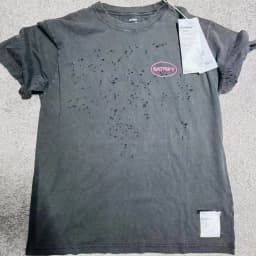 SATISFY washing water makes old holes sports trend short-sleeved T-shirt