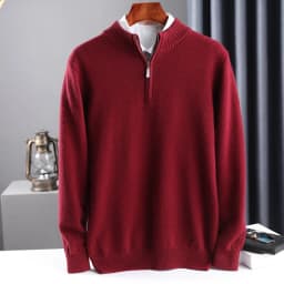 2025 New Pure Cashmere Sweater Men's Knit Large Size High-End Top 100%Wool Half High Neck Thick Pullover Winter Youth Wild Warm