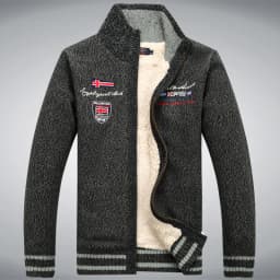 Fleece Warm Man Sweater Wool Liner Winter Cardigan Thicken Overcoat Casual Cotton Black White Red Mens Winter Jacket