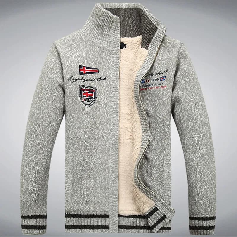 Fleece Warm Man Sweater Wool Liner Winter Cardigan Thicken Overcoat Casual Cotton Black White Red Mens Winter Jacket